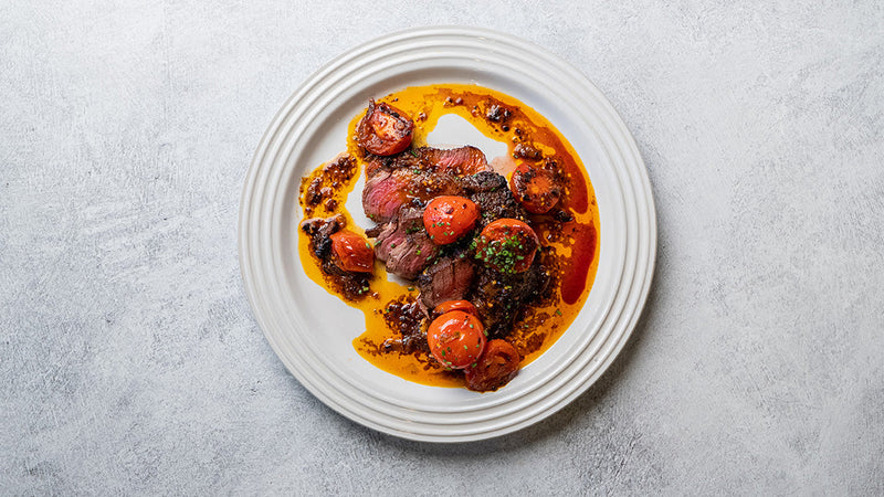 Filet Mignon with Blistered Tomato & Chili Garlic Crisp
