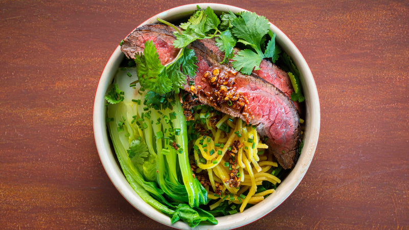 Five Spice Flank Steak with Chinese Noodles