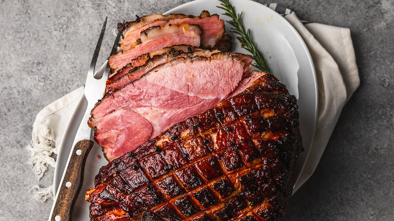 Maple-Bourbon Glazed Ham with Cranberry-Raisin Chutney