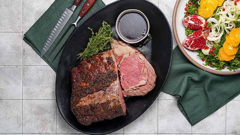Oven Roasted Prime Rib with Red Wine Sauce