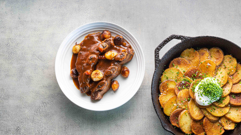 Bloody Mary Braised Short Ribs with Pan-Fried Potato